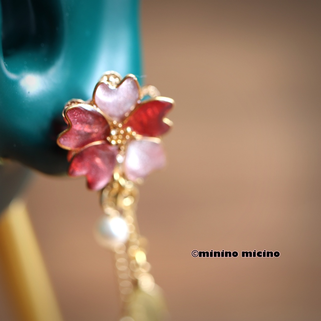 桜モチーフワイヤー イヤリング&ピアス