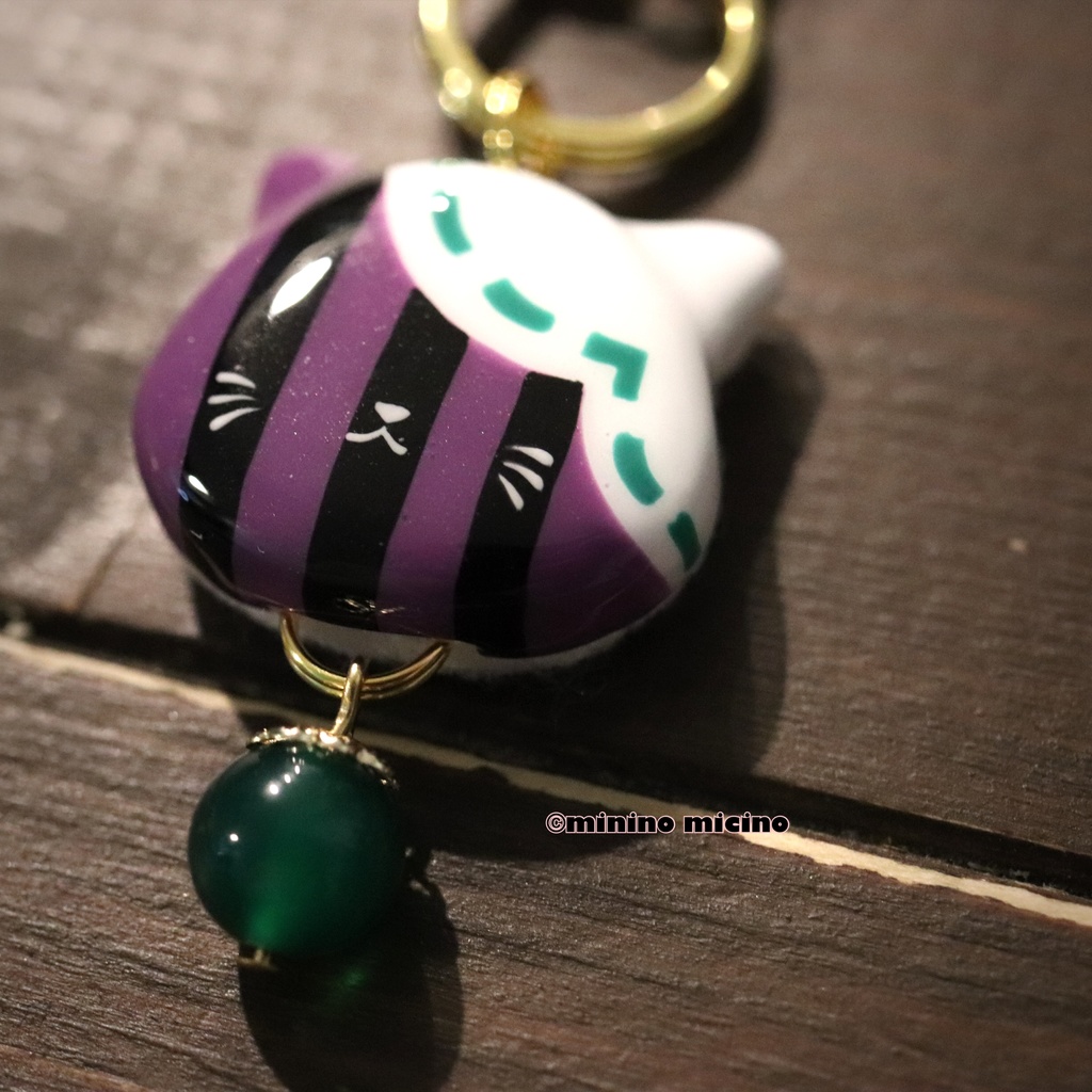 和風アートキャットバッグチャーム❀岩・亀・剣