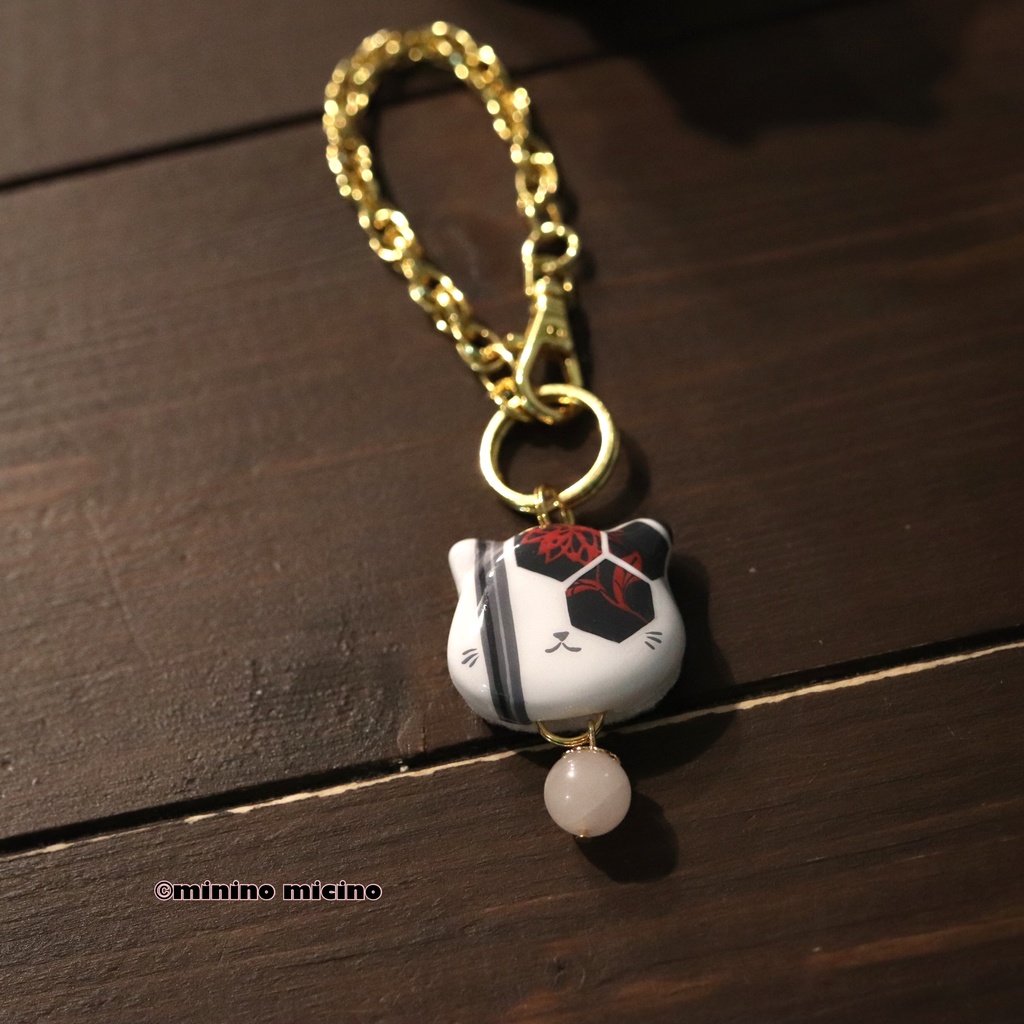 和風アートキャットバッグチャーム❀岩・亀・剣