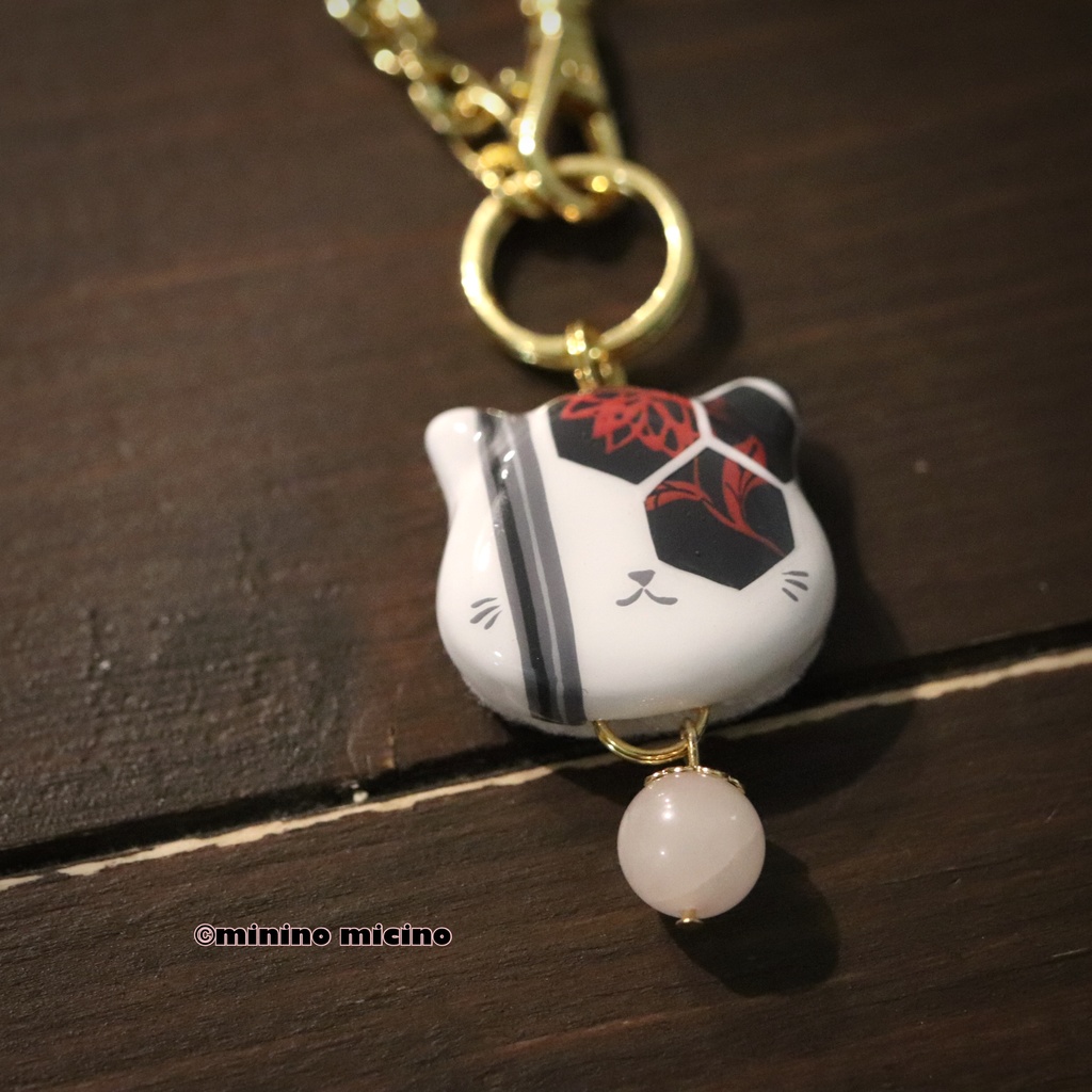 和風アートキャットバッグチャーム❀岩・亀・剣