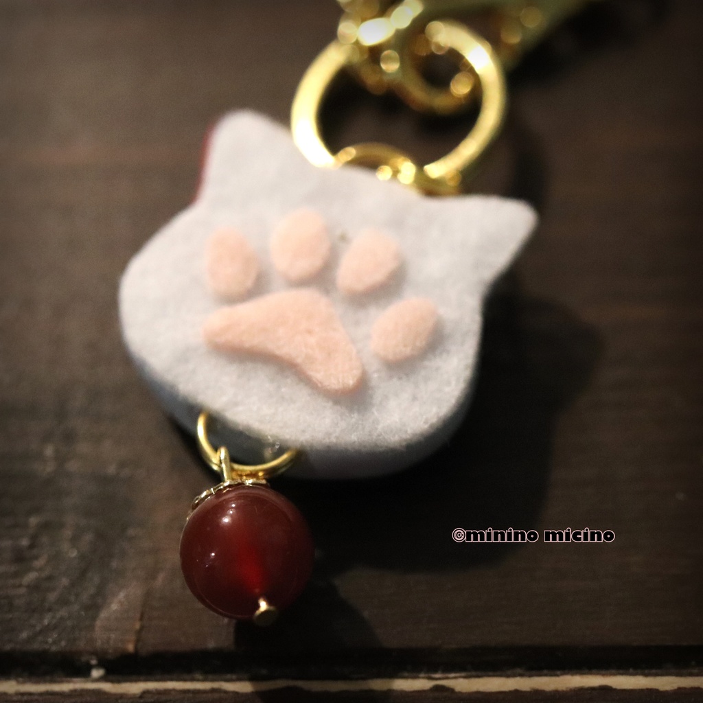 和風アートキャットバッグチャーム❀岩・亀・剣