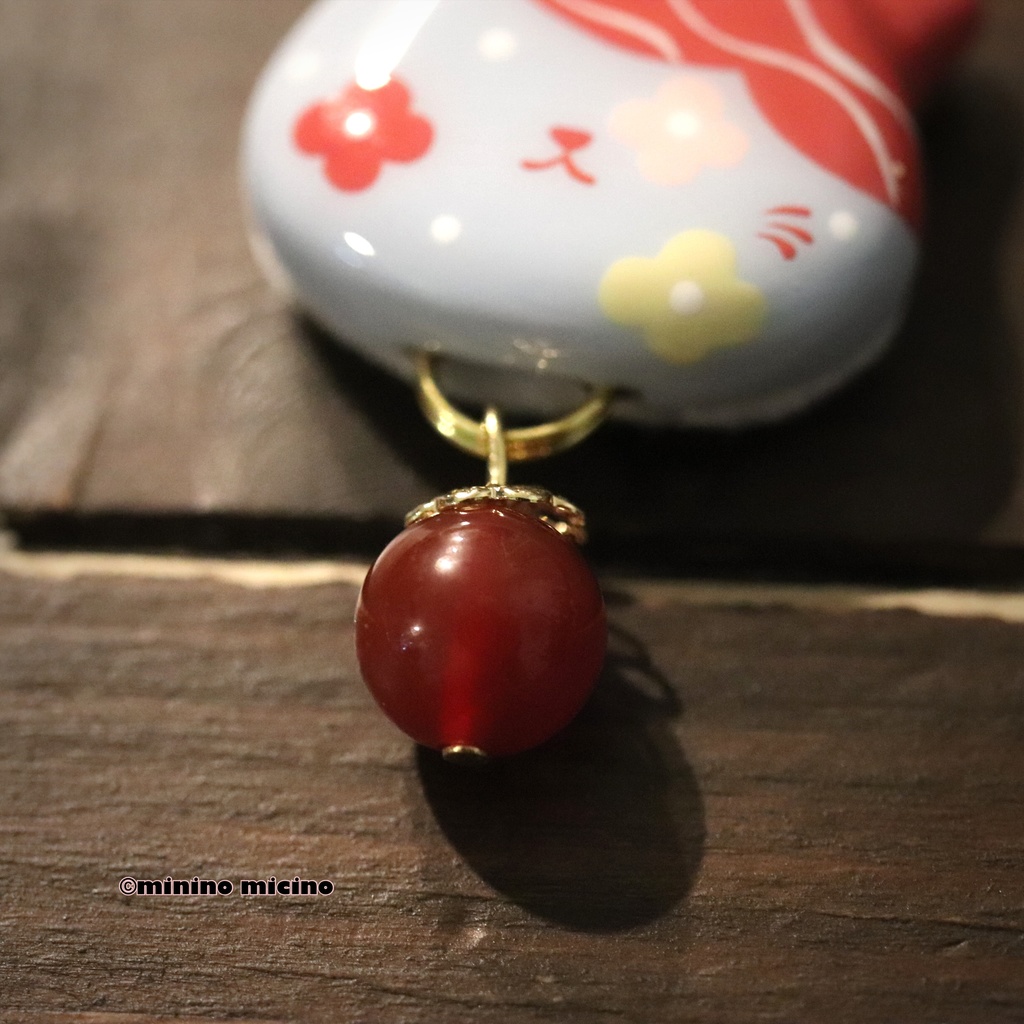 和風アートキャットバッグチャーム❀岩・亀・剣