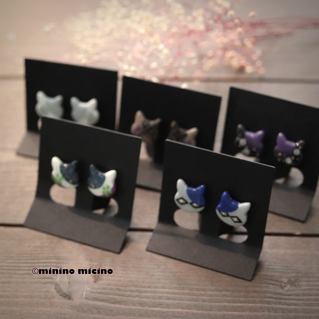 和風アートビッグキャット イヤリング&ピアス❀軽装 鶴