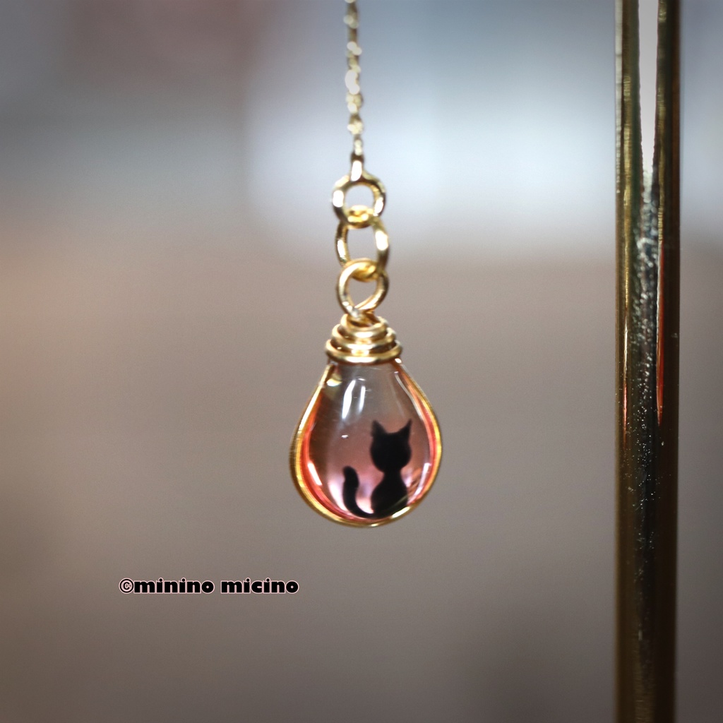 和風アートドロップ イヤリング&ピアス❀清