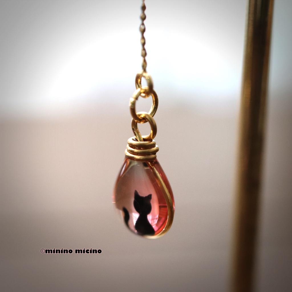 和風アートドロップ イヤリング&ピアス❀和