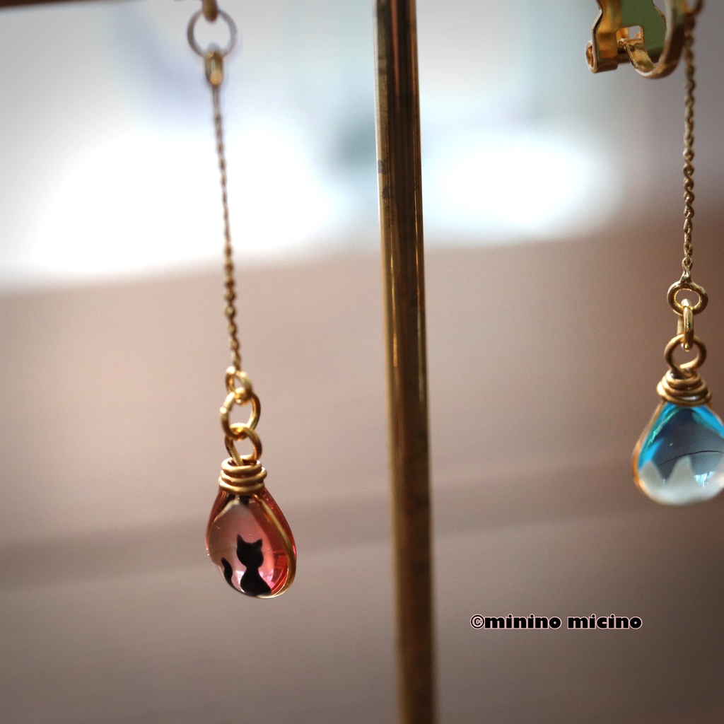 和風アートドロップ イヤリング&ピアス❀和