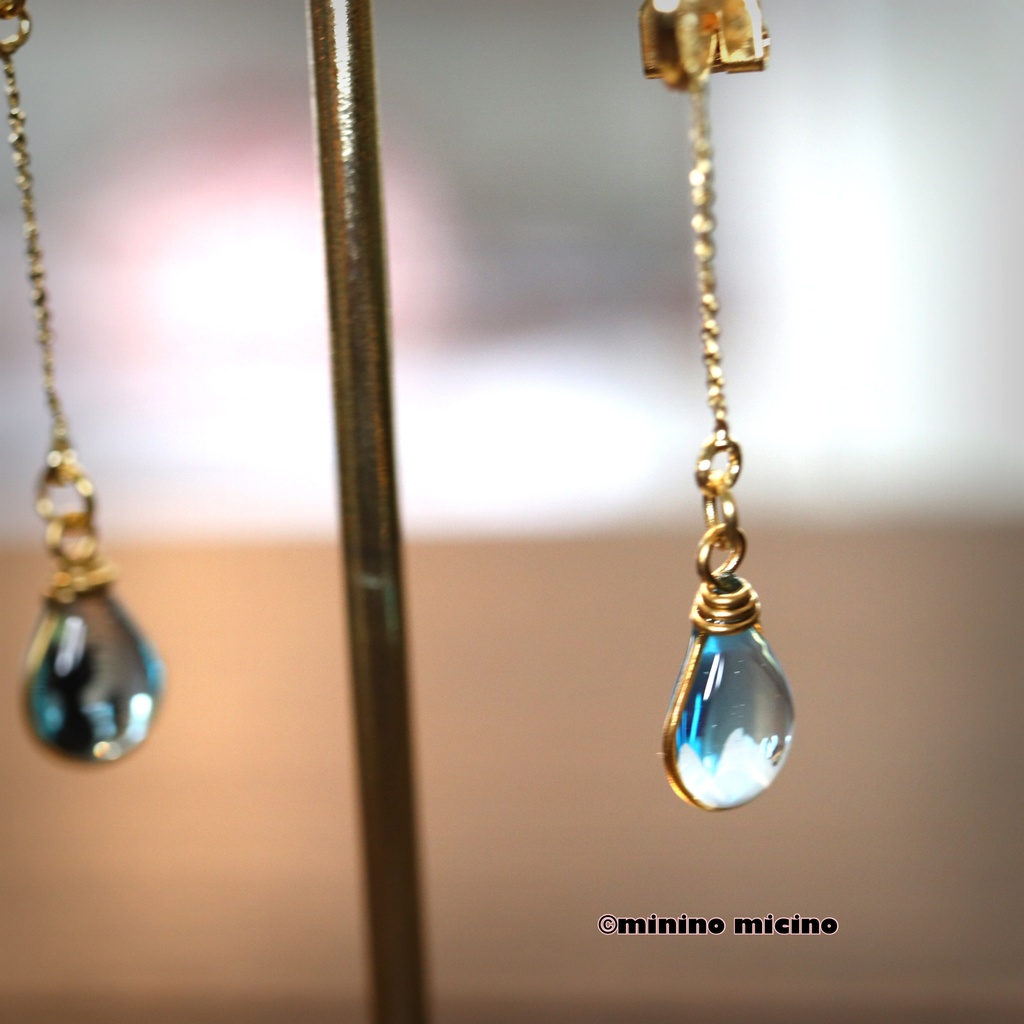 和風アートドロップ イヤリング&ピアス❀安