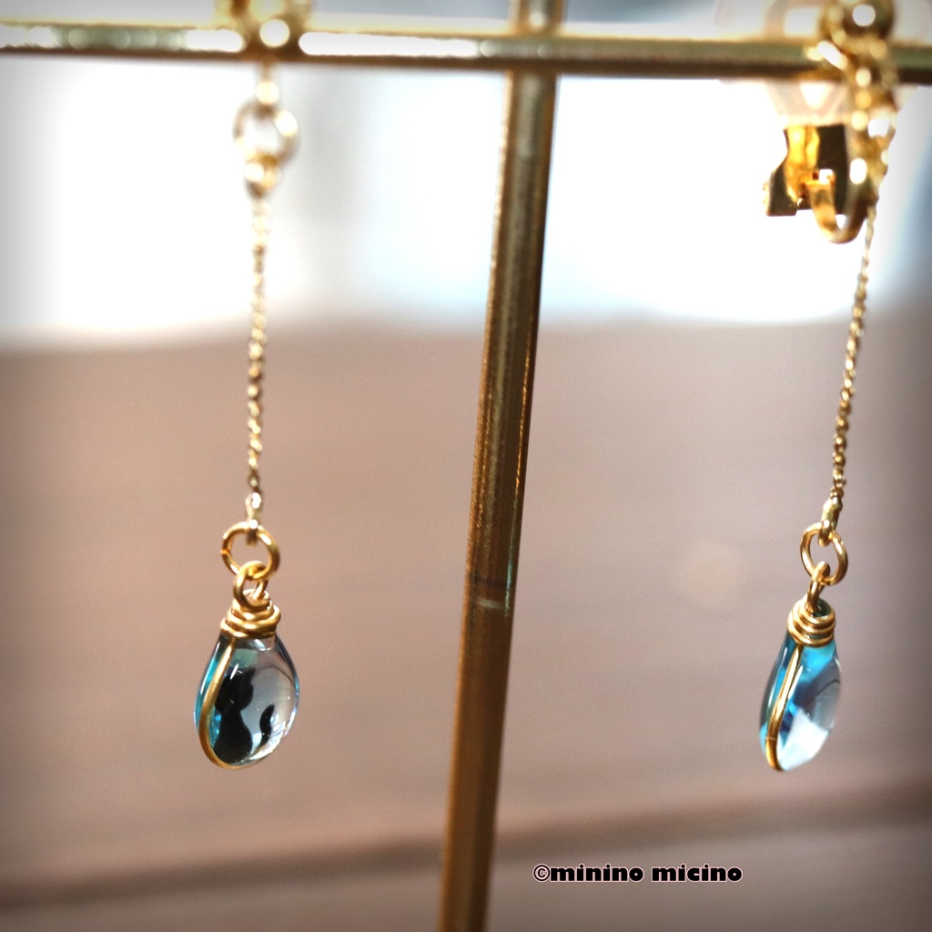 和風アートドロップ イヤリング&ピアス❀安