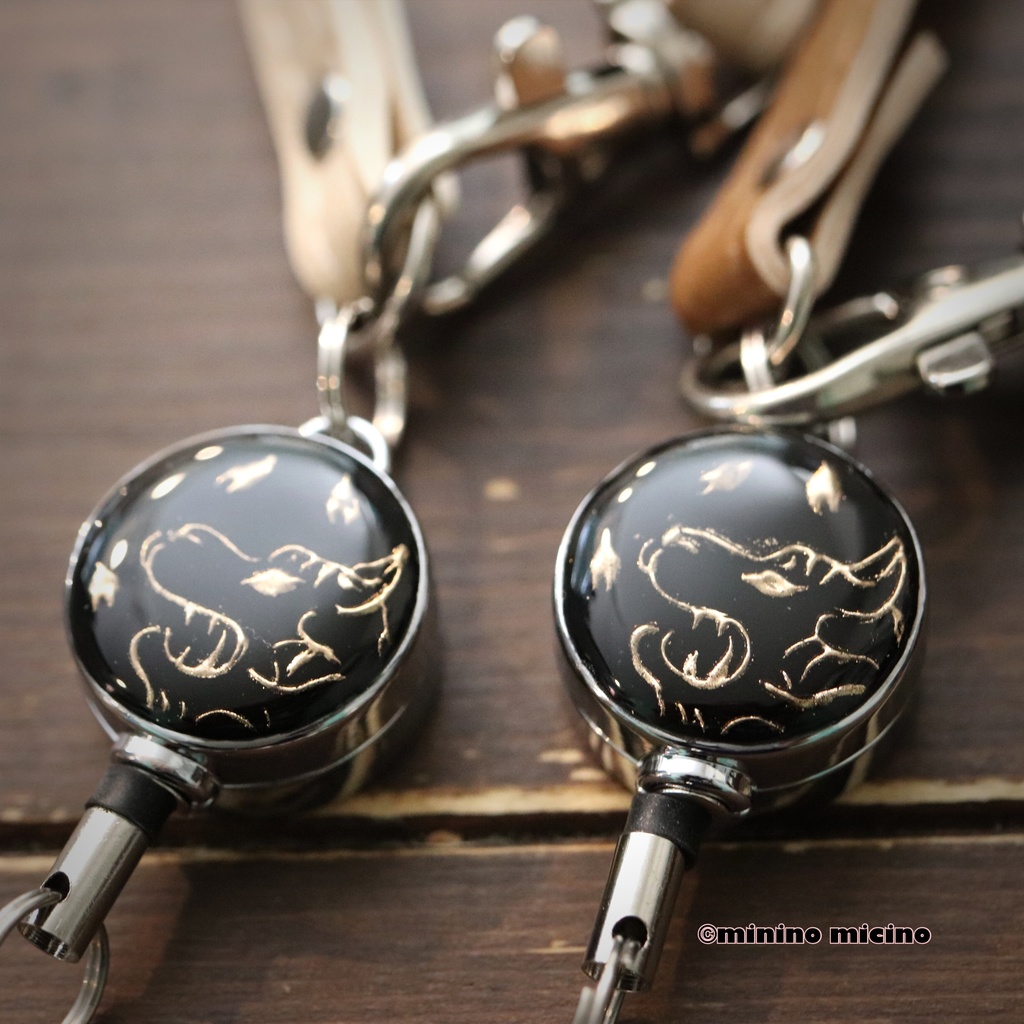 和風アートリールキーホルダー❀獅子