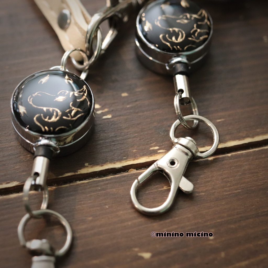 和風アートリールキーホルダー❀獅子