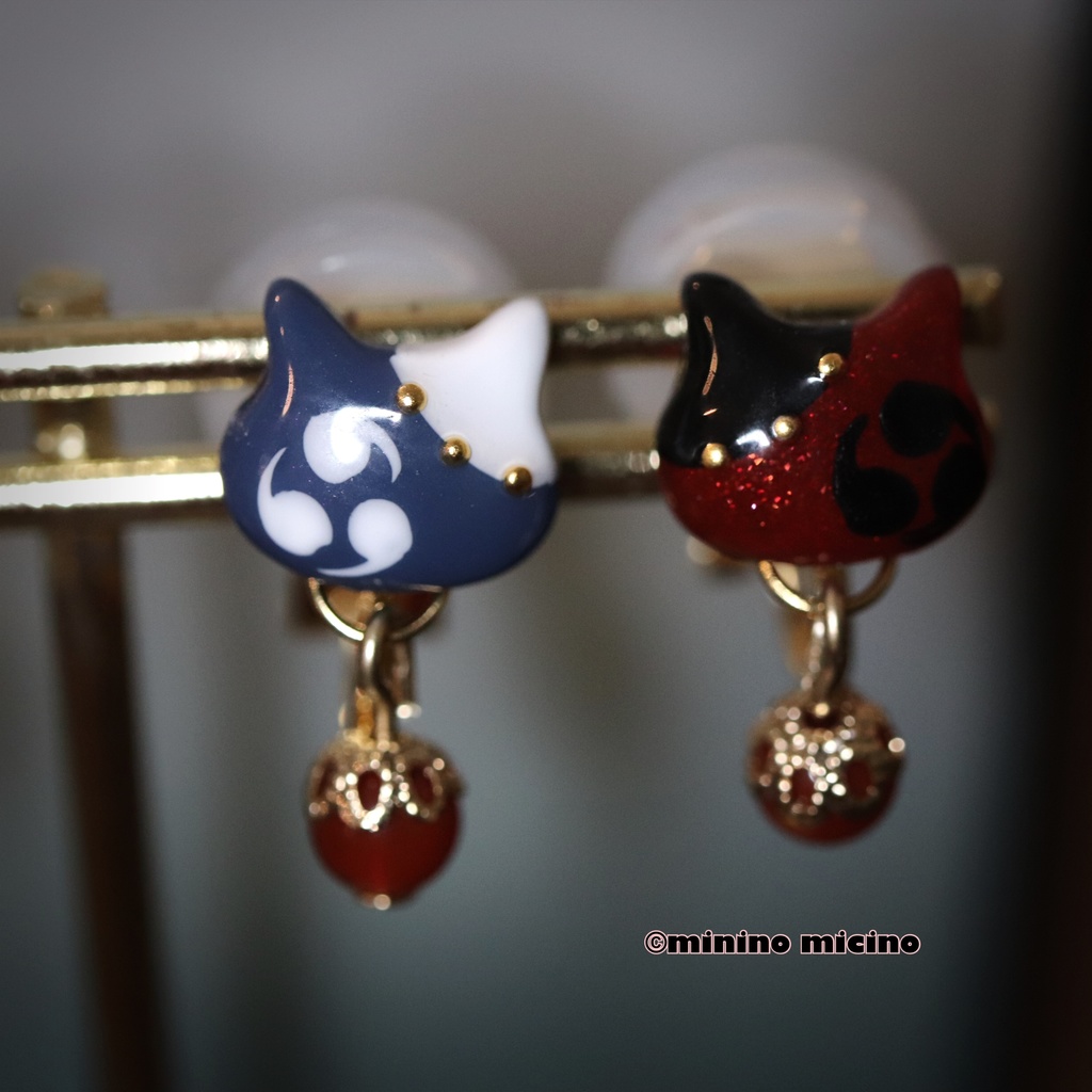 復刻 和風アートキャット イヤリング&ピアス❀和堀