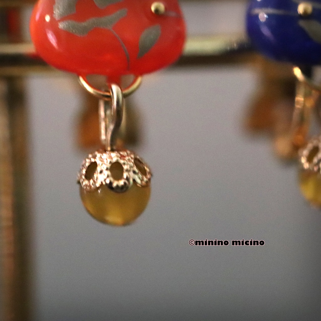 復刻 和風アートキャット イヤリング&ピアス❀国義