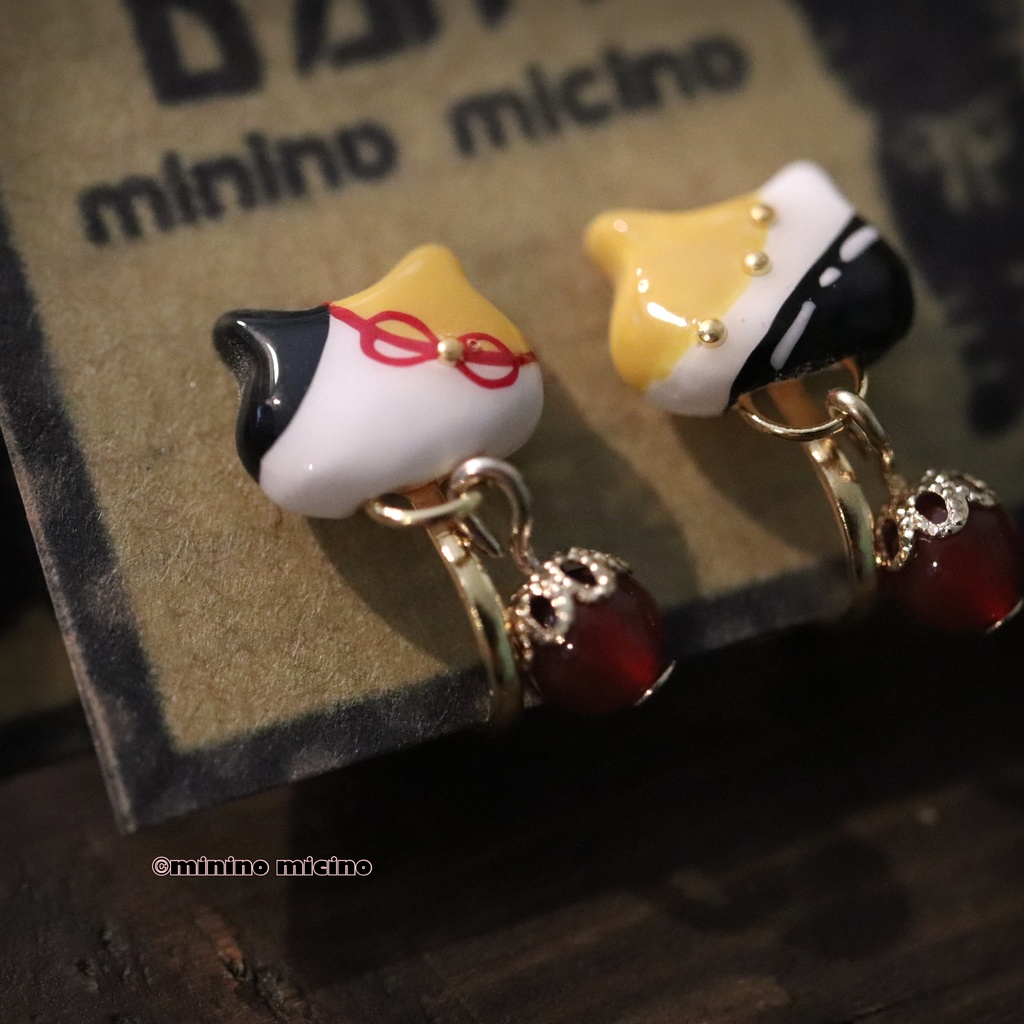 復刻 和風アートキャット イヤリング&ピアス❀狐