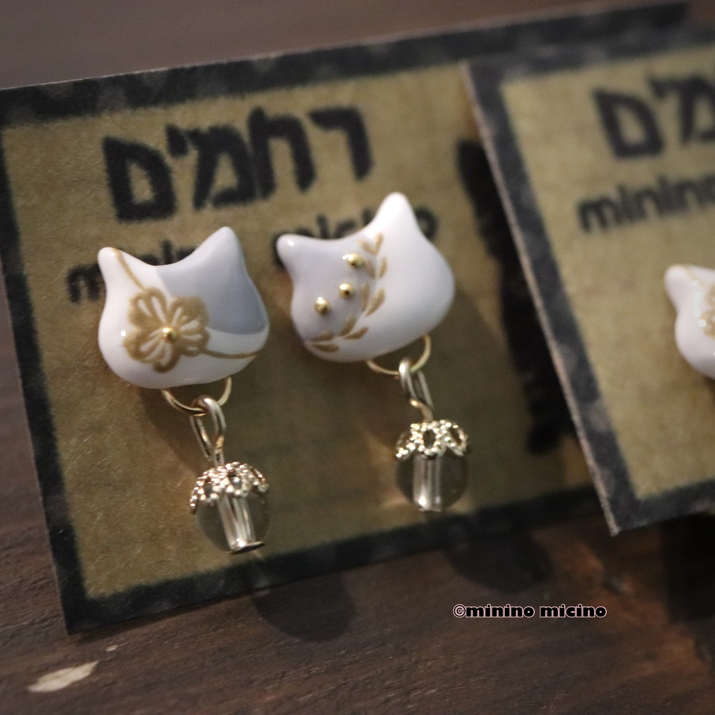 復刻 和風アートキャット イヤリング&ピアス❀鶴