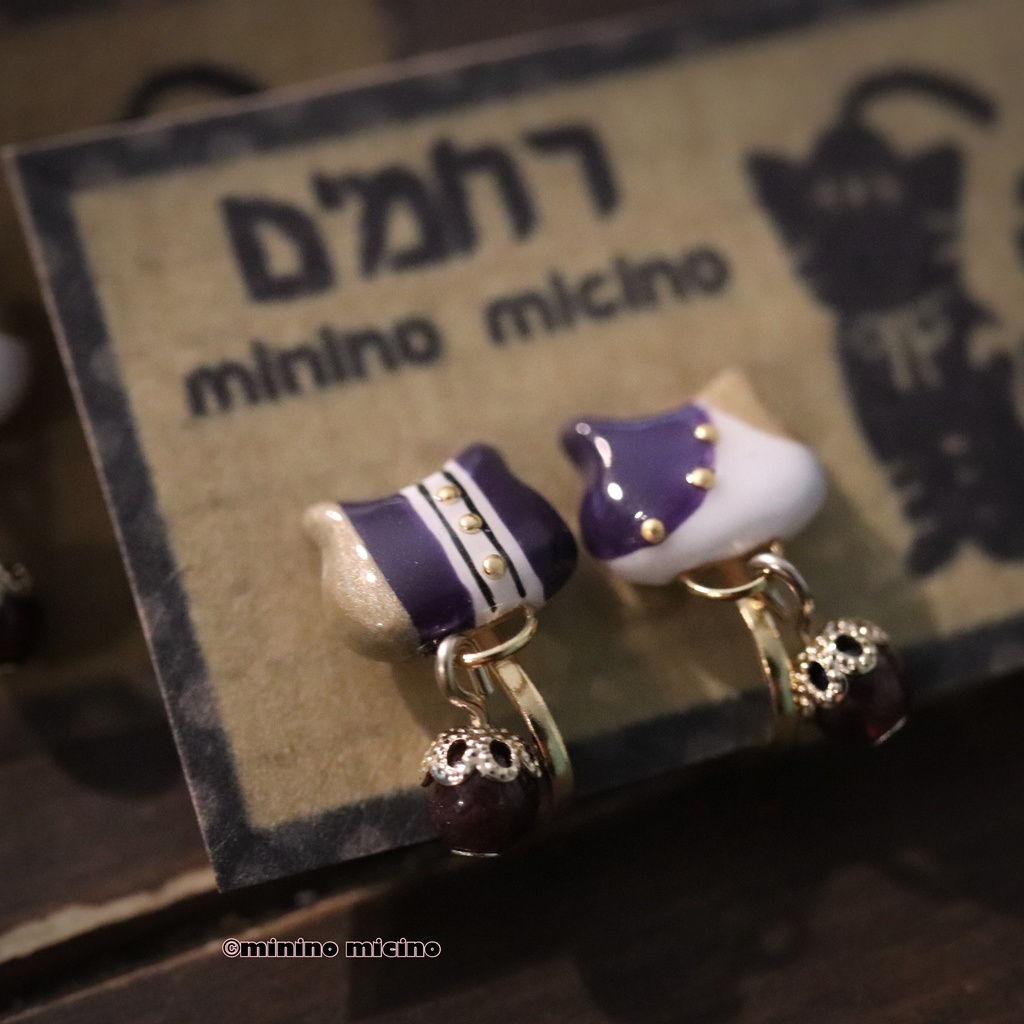 復刻 和風アートキャット イヤリング&ピアス❀長