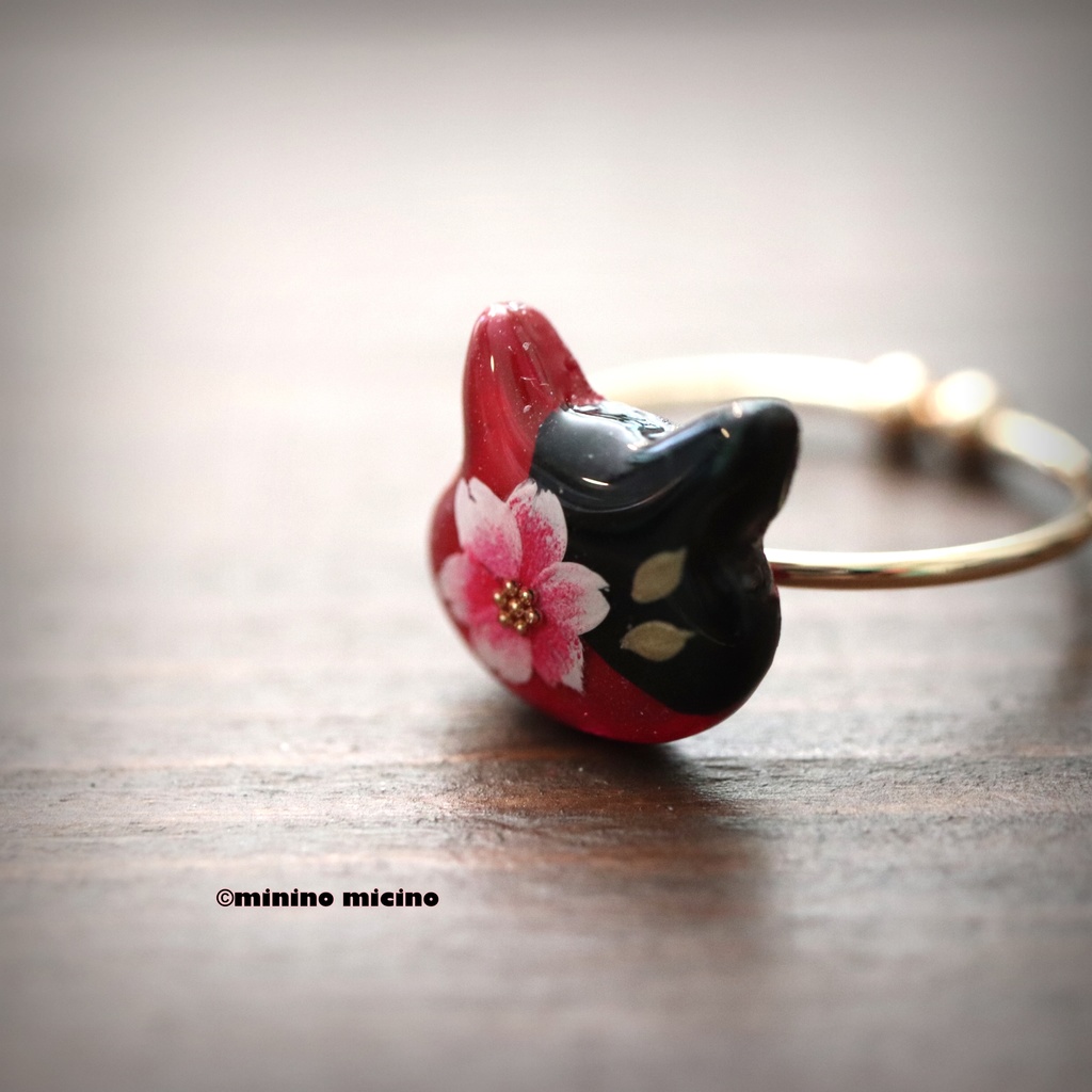 和風アートキャットリング❀清
