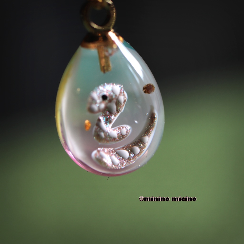 干支シリーズ 「巳」アートドロップピアス&イヤリング