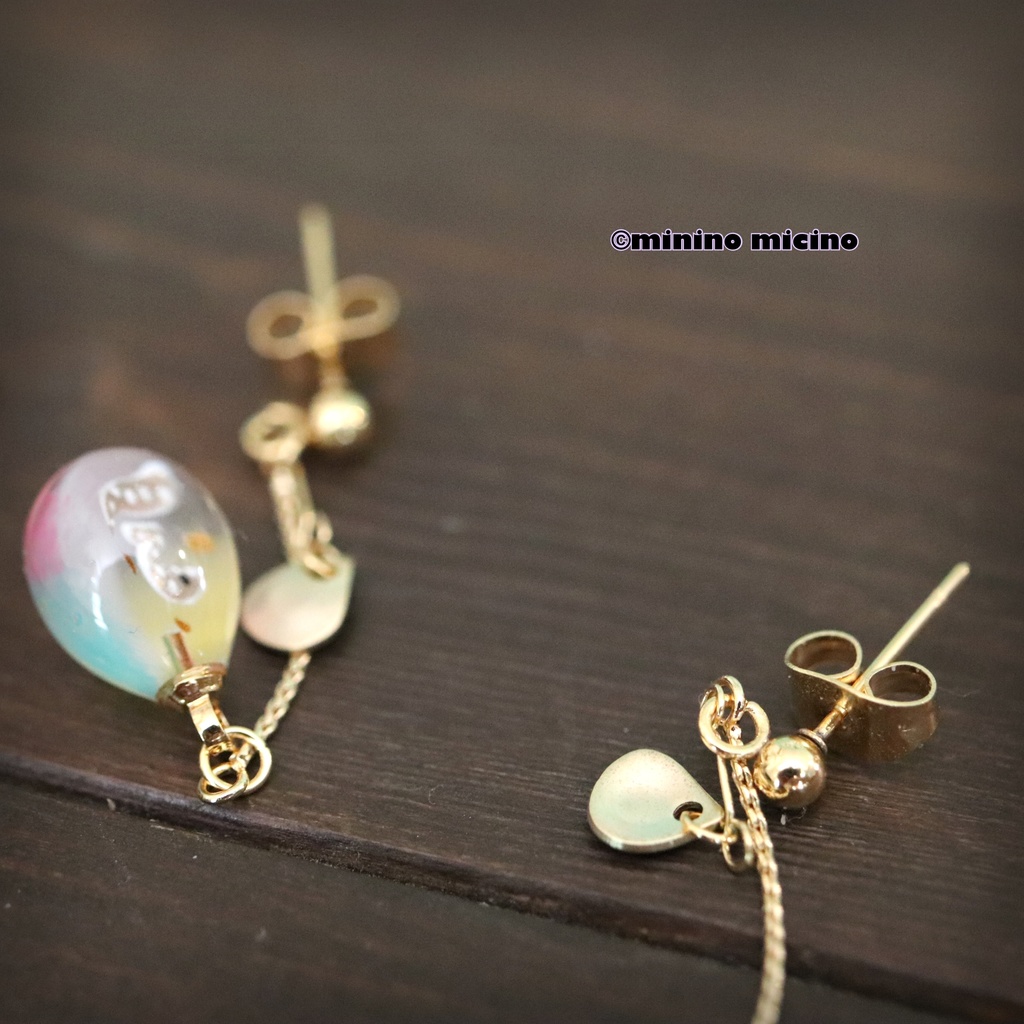 干支シリーズ 「巳」アートドロップピアス&イヤリング