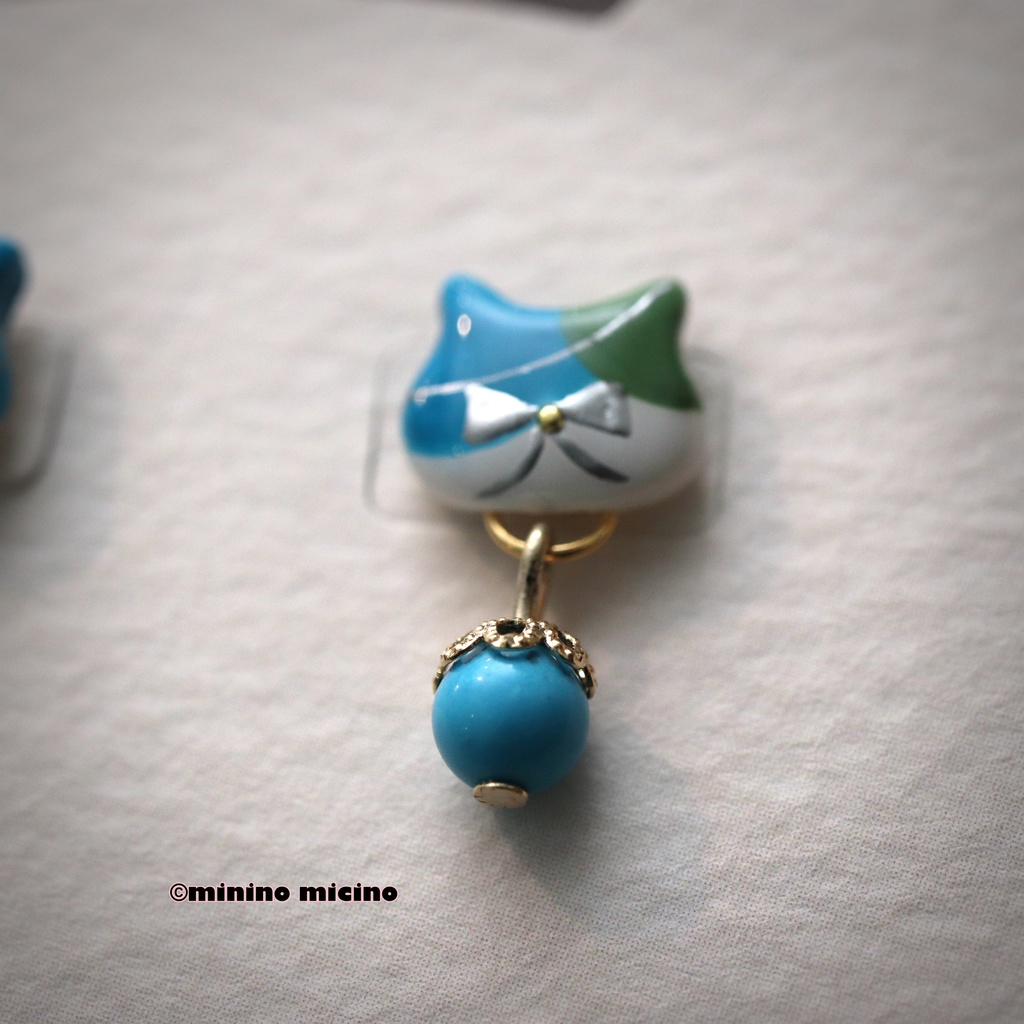 和風アートキャット イヤリング&ピアス❀松