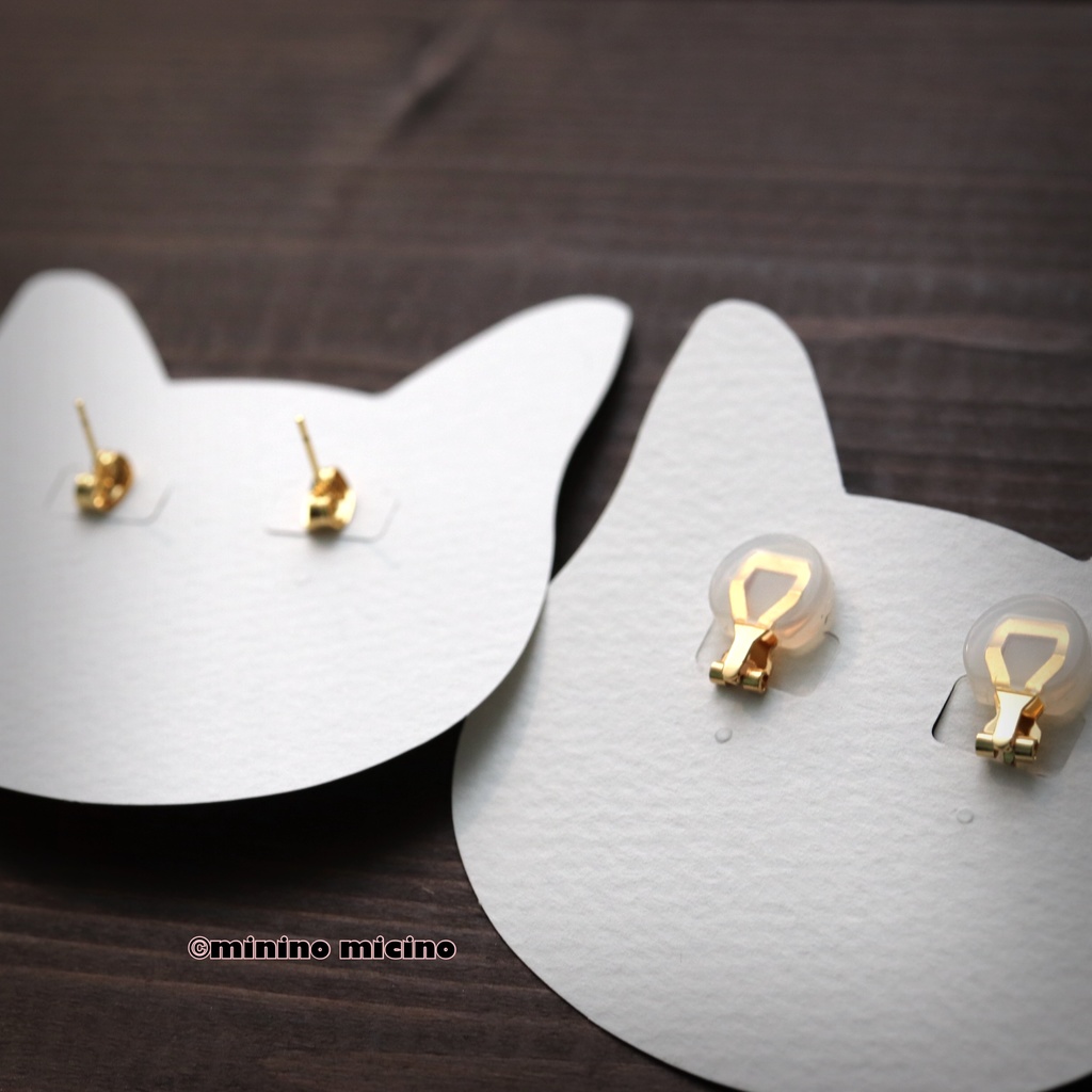 和風アートキャット イヤリング&ピアス❀篭手