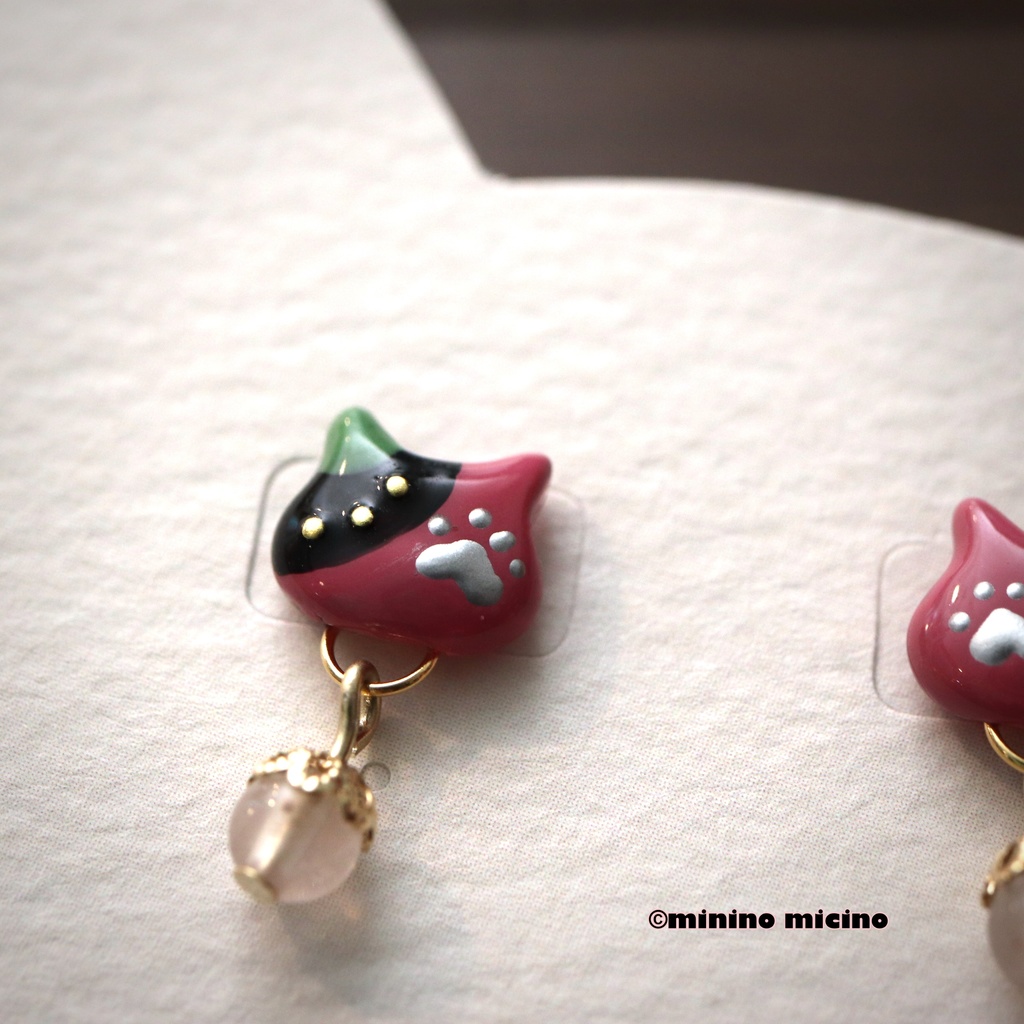 和風アートキャット イヤリング&ピアス❀村雲