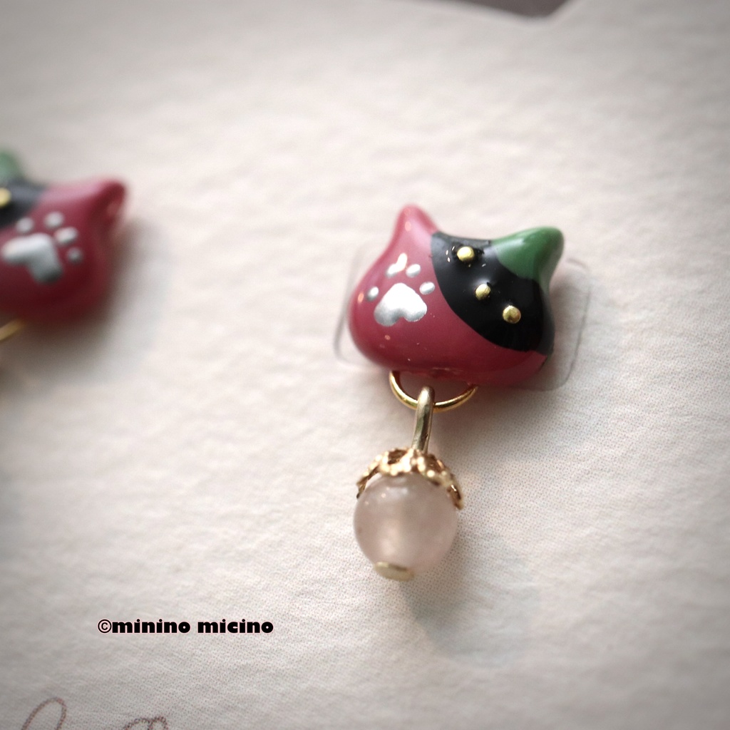 和風アートキャット イヤリング&ピアス❀村雲