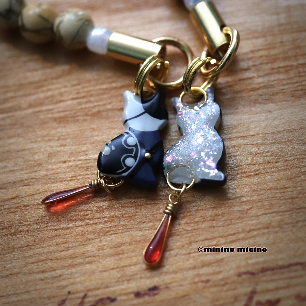 和風マイクロアートキャットストラップ❀鬼
