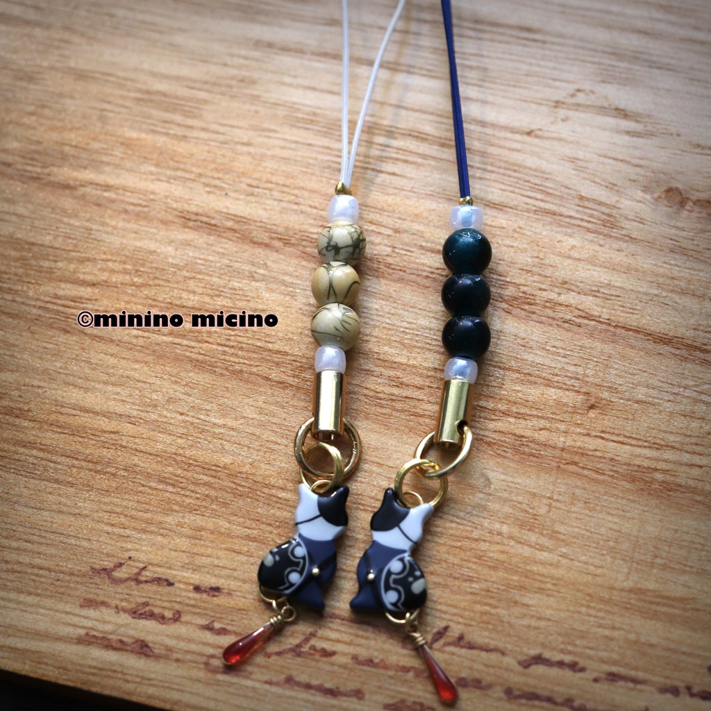 和風マイクロアートキャットストラップ❀鬼