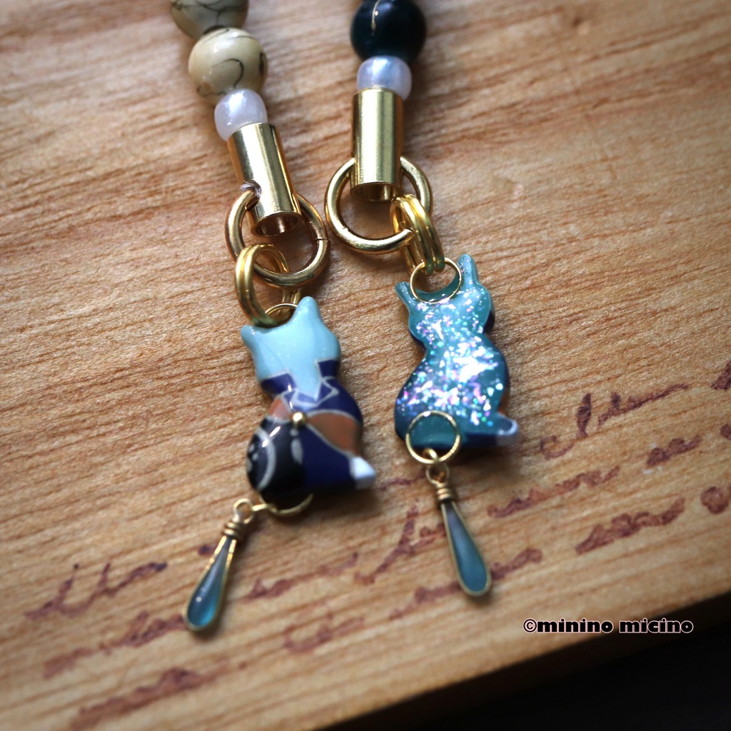 和風マイクロアートキャットストラップ❀一振