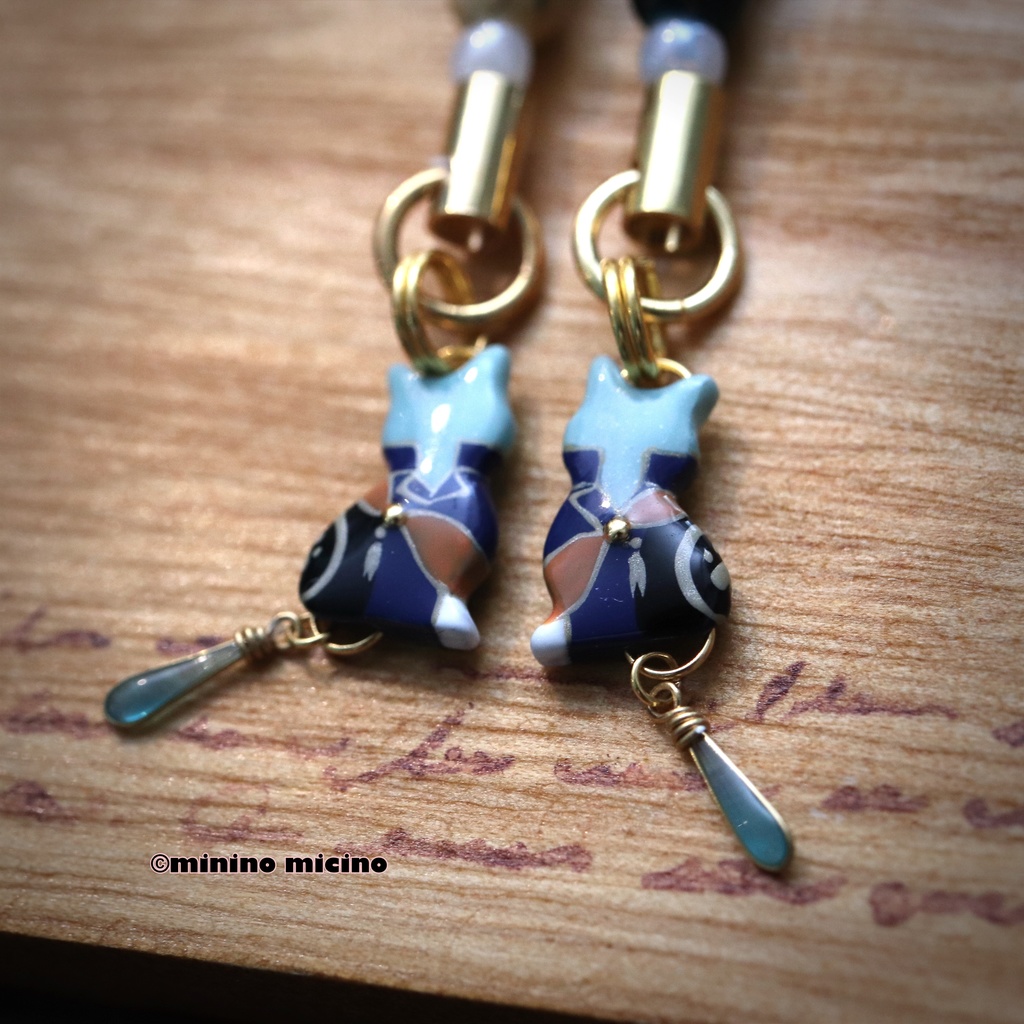 和風マイクロアートキャットストラップ❀一振