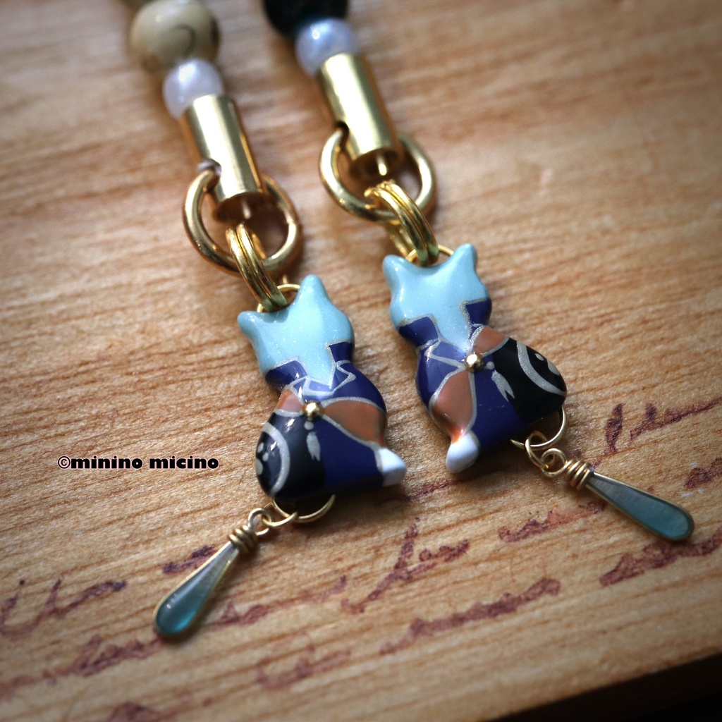 和風マイクロアートキャットストラップ❀一振