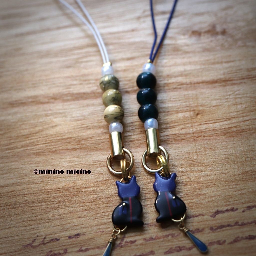 和風マイクロアートキャットストラップ❀八丁