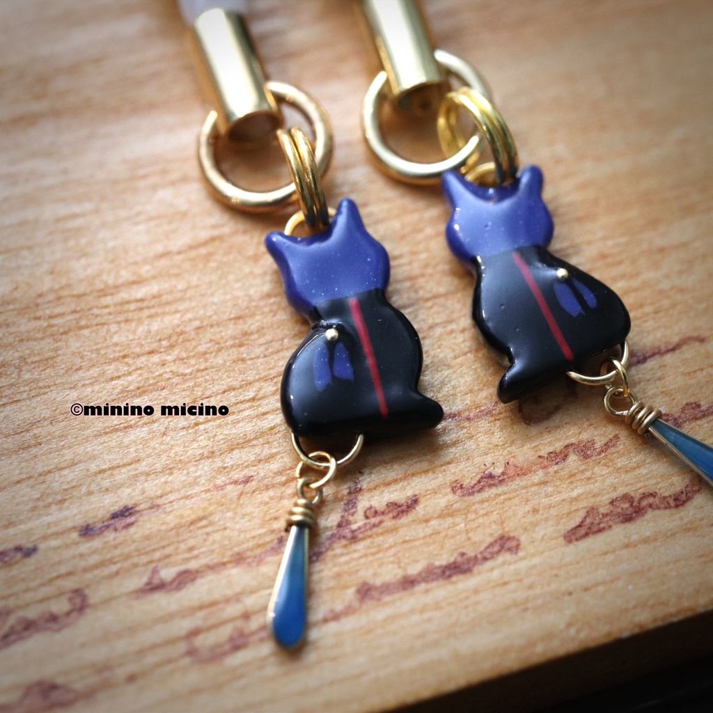 和風マイクロアートキャットストラップ❀八丁