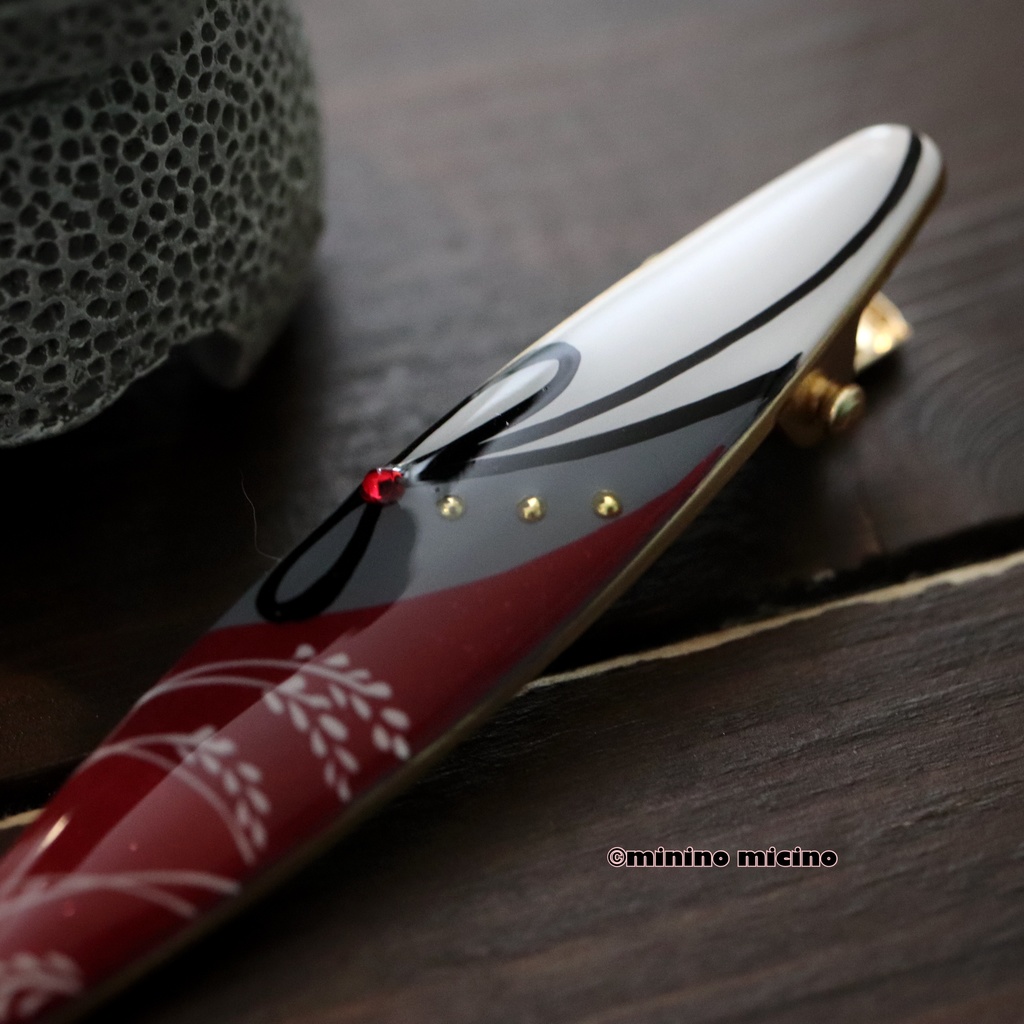 和風アートオーバルクリップ❀後家