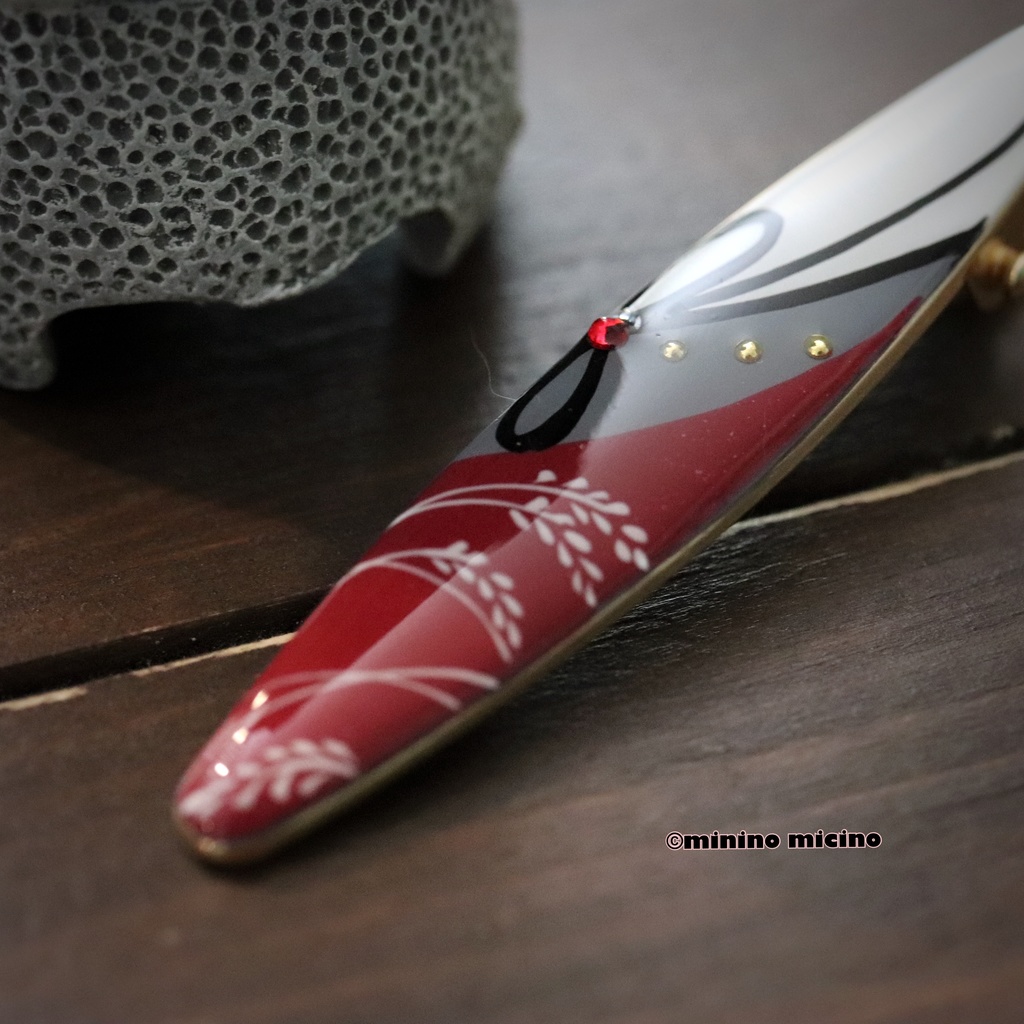 和風アートオーバルクリップ❀後家