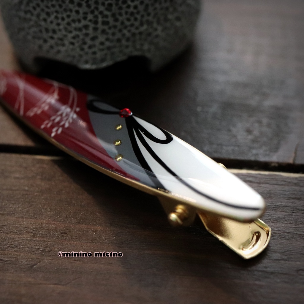 和風アートオーバルクリップ❀後家