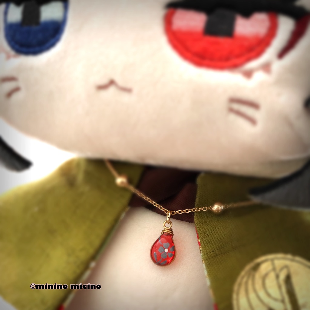 和風ワンパクぬい専用アートドロップペンダント❀清