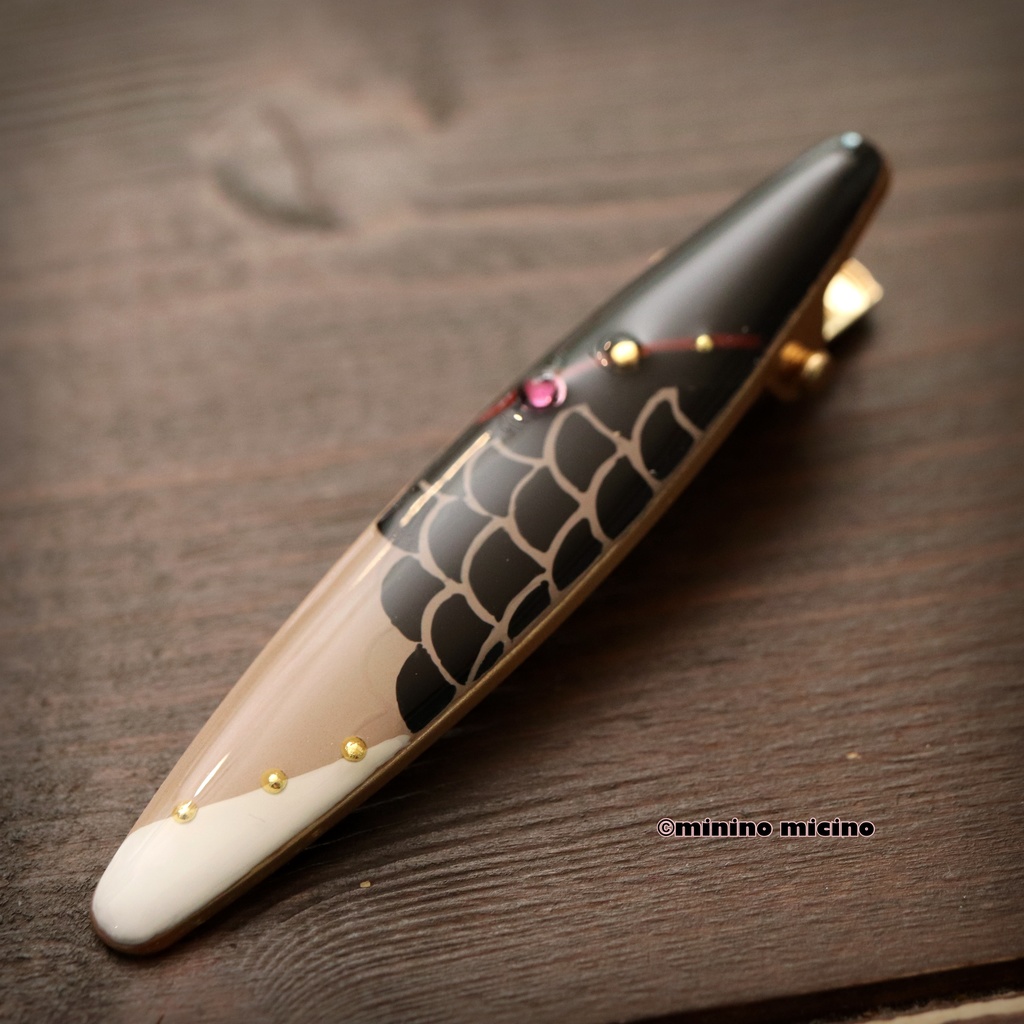 和風アートオーバルクリップ❀羅