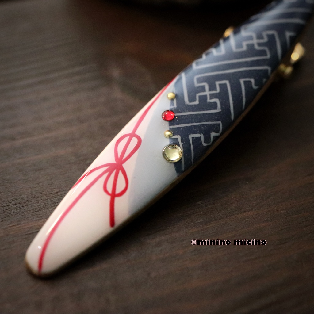 和風アートオーバルクリップ❀月