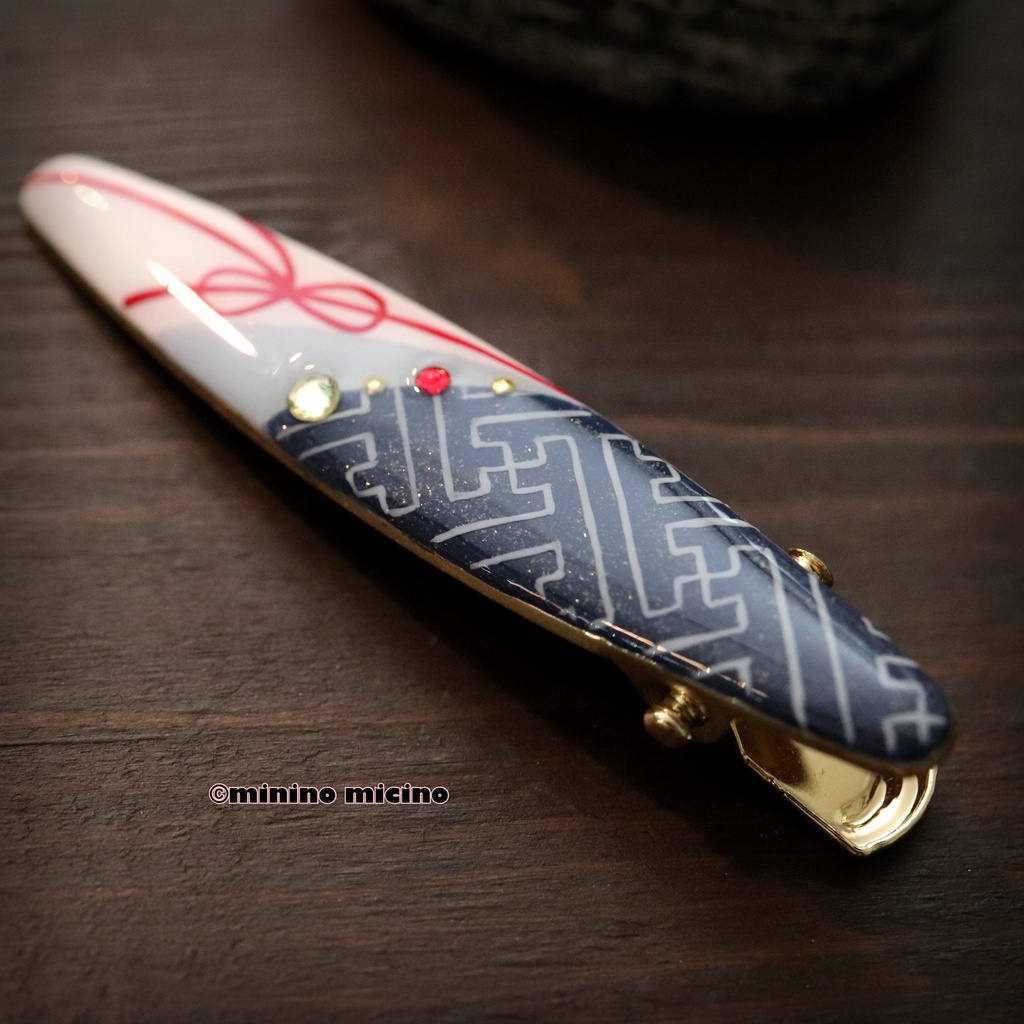 和風アートオーバルクリップ❀月