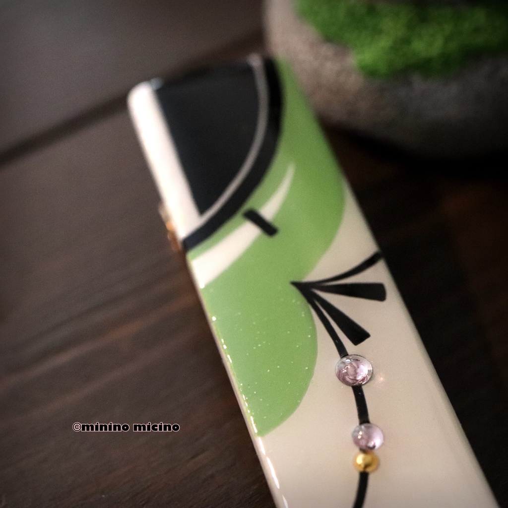 和風アートサークルクリップ❀石