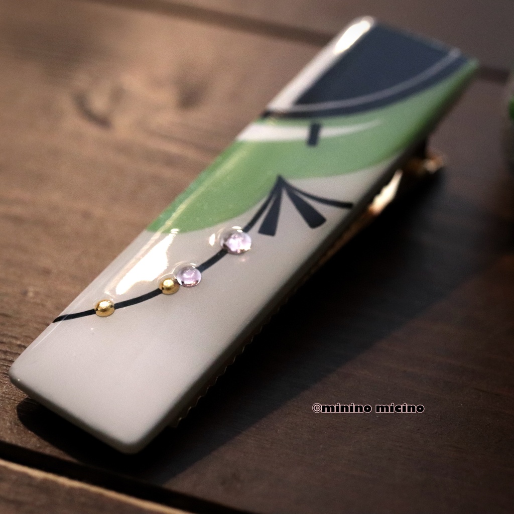 和風アートサークルクリップ❀石