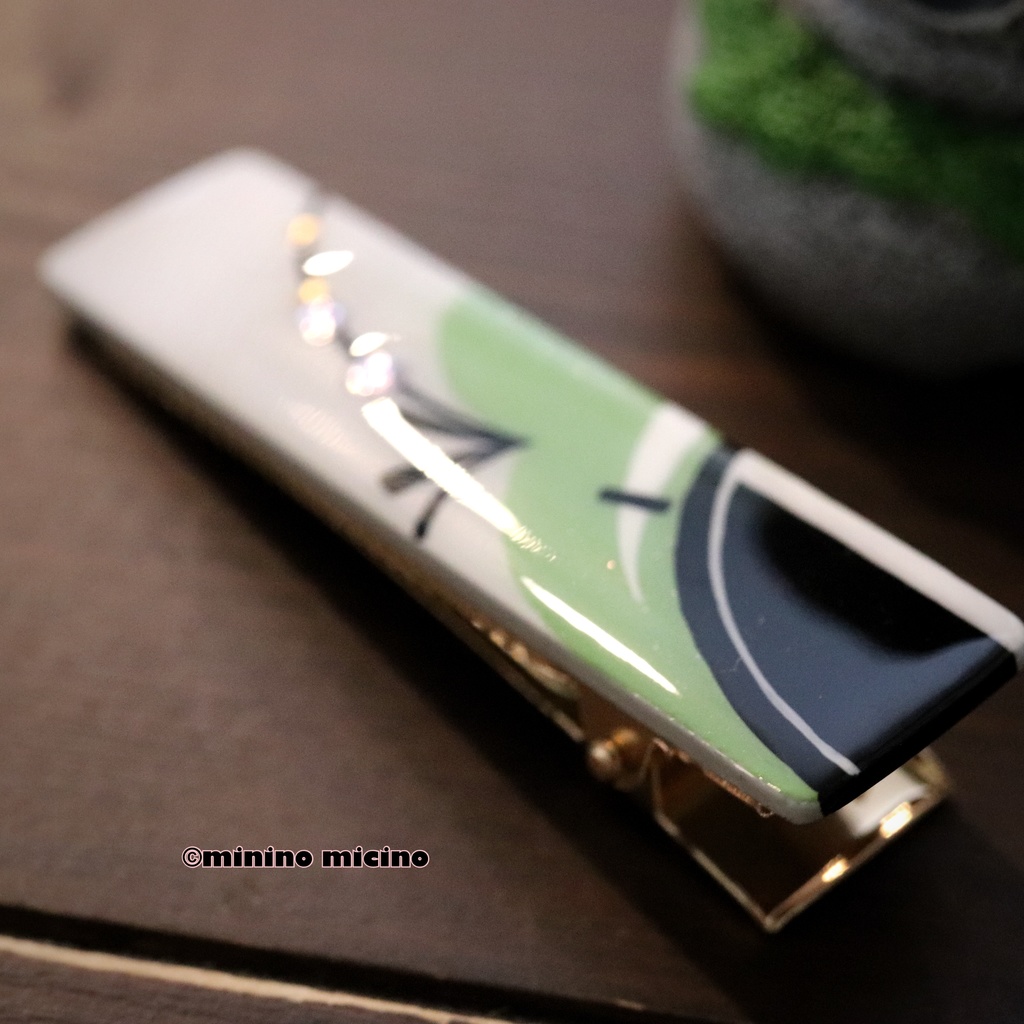 和風アートサークルクリップ❀石