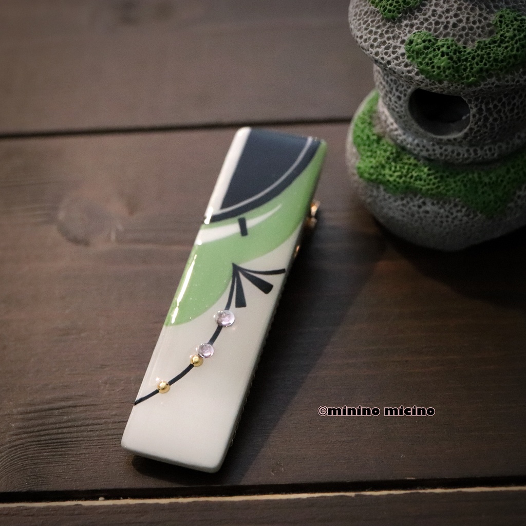 和風アートサークルクリップ❀石