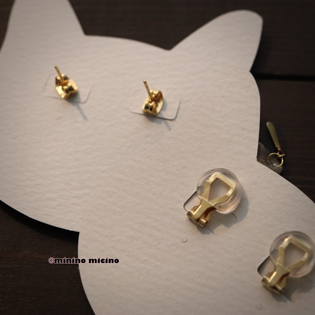 和風マイクロアートキャット ピアス&イヤリング❀後家