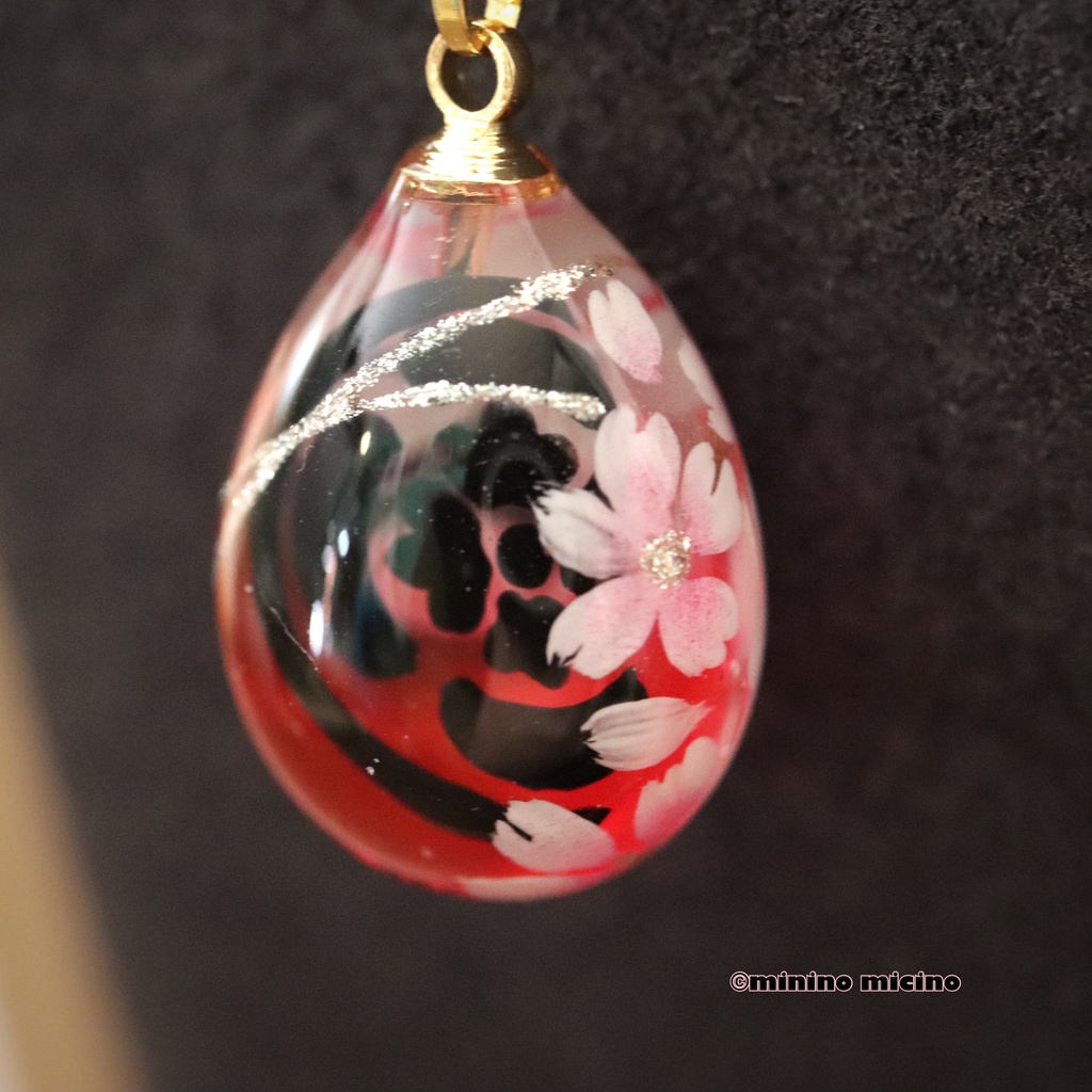 木瓜紋アートペンダント❀清