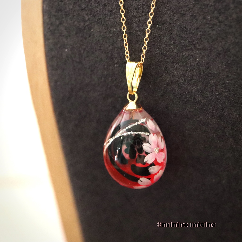木瓜紋アートペンダント❀清
