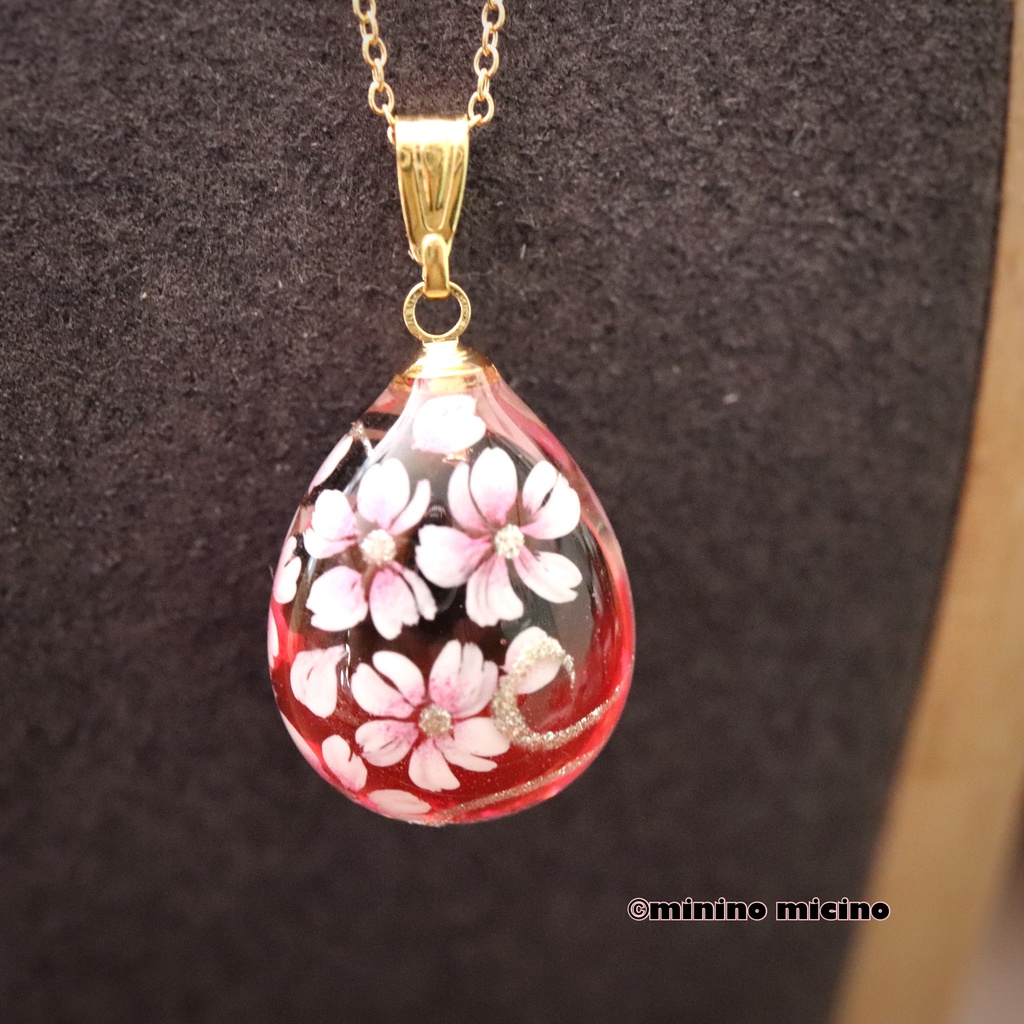 木瓜紋アートペンダント❀清