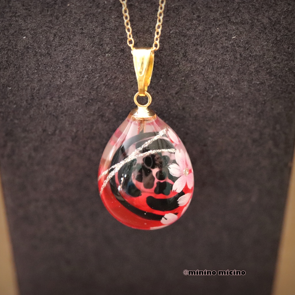 木瓜紋アートペンダント❀清