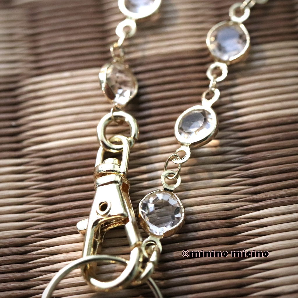 桐紋の雫アートドロップバッグチャーム❀青